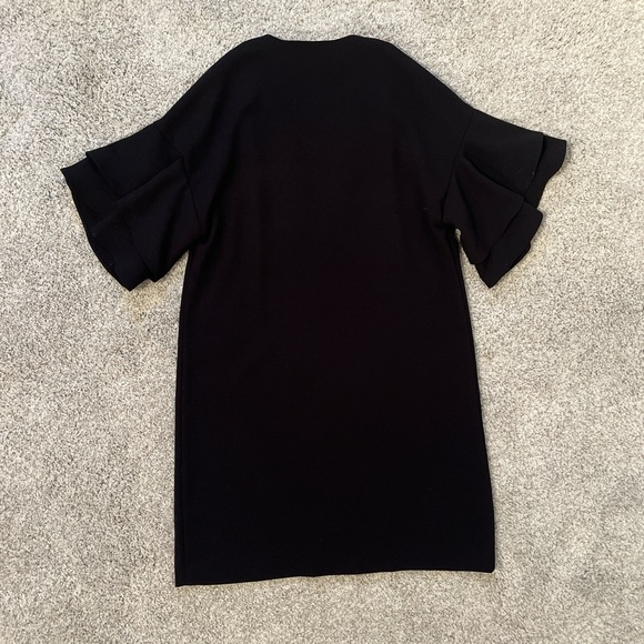 🩷FREE with any purchase Zara | Ruffled Short Sleeve Elegant Black Dress - Picture 6 of 6
